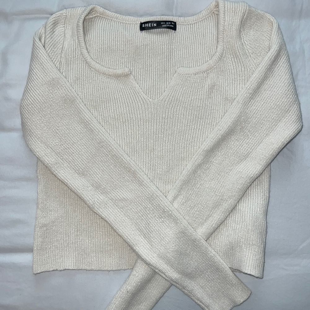 SHEIN, size small, creme knit sweater